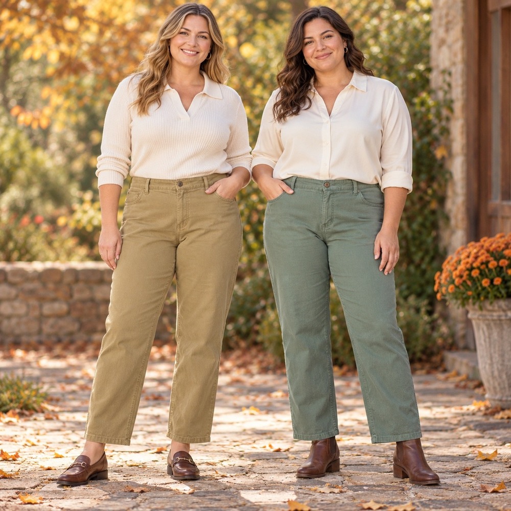 Lee Womens Size 14 Bundle 2 Pairs Tan Olive Green Straight Leg Chino Pants 0570